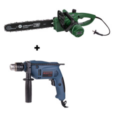 Комплект Дрель Craft-tec PXID-242  и Пила цепная электрическая Craft-tec EKS-1950
